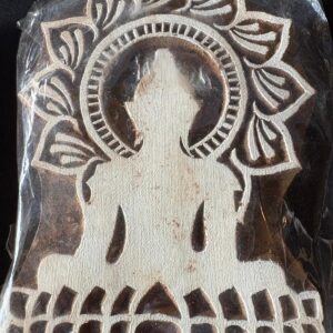 Handcrafted Wooden Block Stamp – Meditating Buddha Design